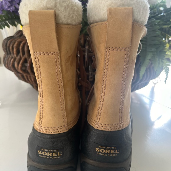 Sorel Womens Caribou WP Boots NL1004 280 Sz 6 leather w wool lining $130 - Picture 4 of 15